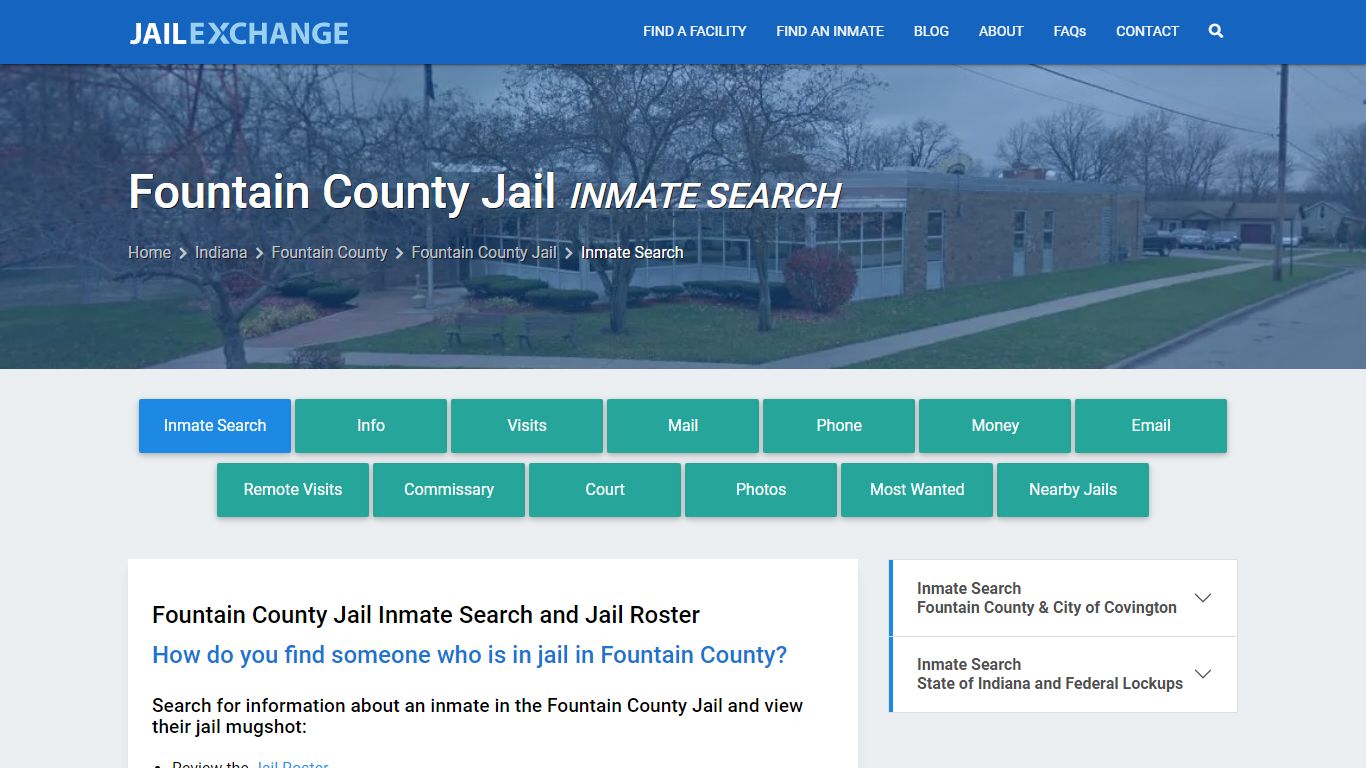 Fountain County Jail Inmate Search - Jail Exchange